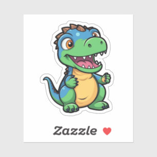 Pegatina ilustracion de dinosaurios personalizados