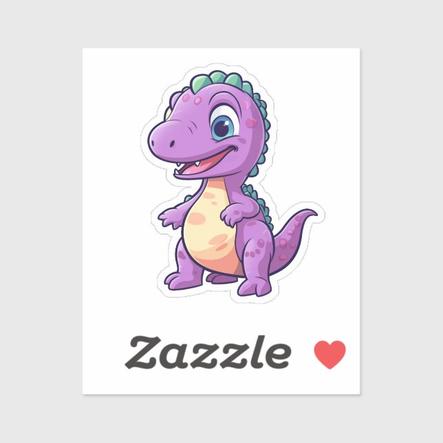 Pegatina ilustracion de dinosaurios personalizados (Hoja)