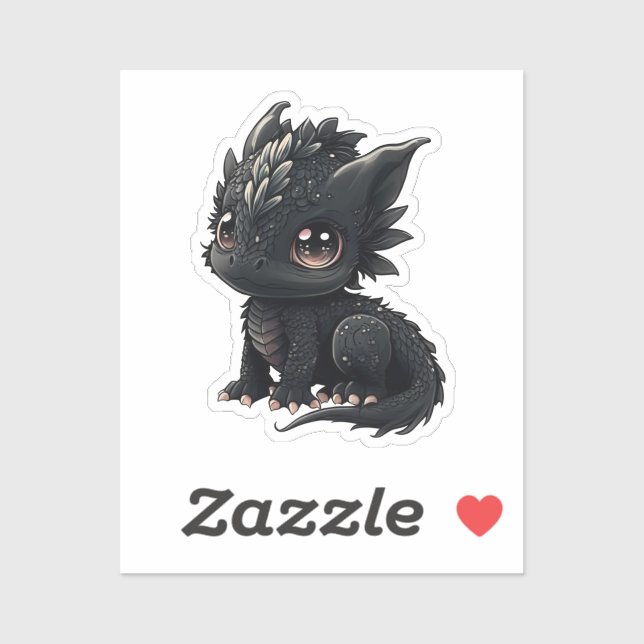 Pegatina ilustracion de dragón personalizado (Hoja)