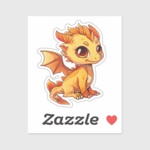 Pegatina ilustracion de dragón personalizado