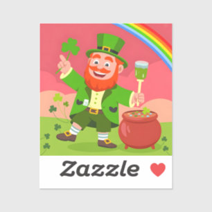 Pegatina Ilustración de duende del día de San Patricio