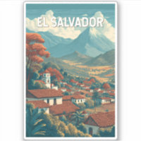 Ilustración de El Salvador Viajes Arte Vintage