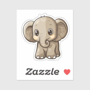 Pegatina Ilustración de elefante de dibujos animados