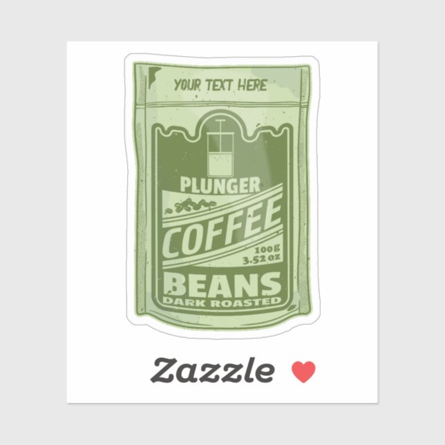 Pegatina Ilustracion de empaque de alimentos de café pop de (Hoja)