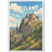 Ilustración de Escocia Reino Unido Arte de Viaje