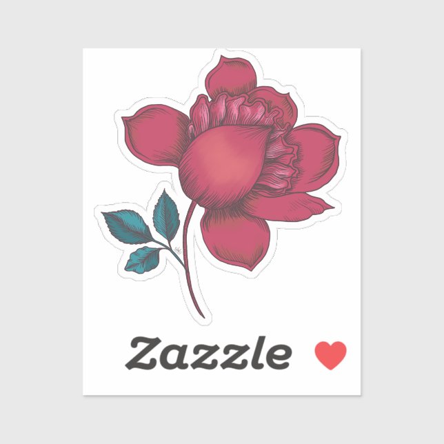 Pegatina Ilustracion de flores de diseño indio - Viva Magen (Hoja)