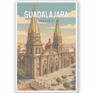 Pegatina Ilustración de Guadalajara México Arte de viaje vi