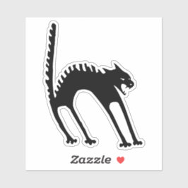 Pegatina Ilustracion de Halloween con gatitos asustados