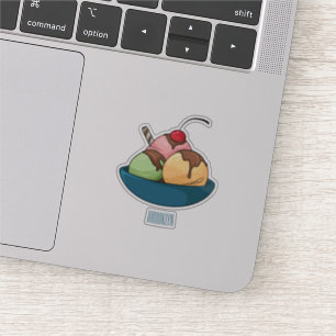 Pegatina Ilustracion de helado personalizado