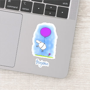 Pegatina Ilustracion de humor de personalizado de globo de