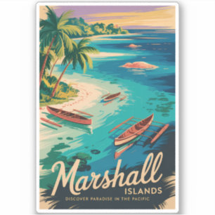 Pegatina Ilustración de la costa de las Islas Marshall Arte