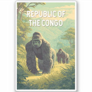 Pegatina Ilustración de la República del Congo Arte de Viaj