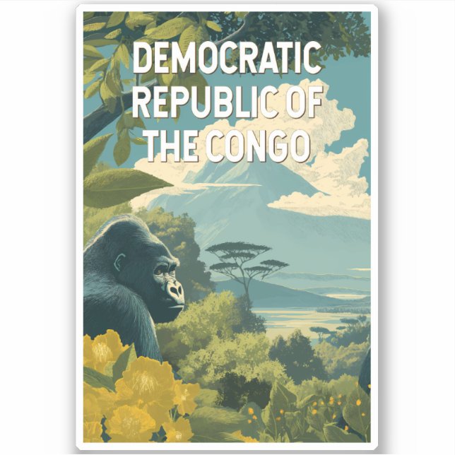 Pegatina Ilustración de la República Democrática del Congo (Anverso)