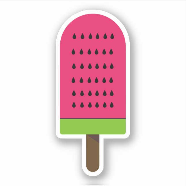 Pegatina Ilustracion de la sandía popsicle (Anverso)
