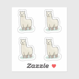 Pegatina Ilustracion de Llama Cute - Adorable y Llama Calm