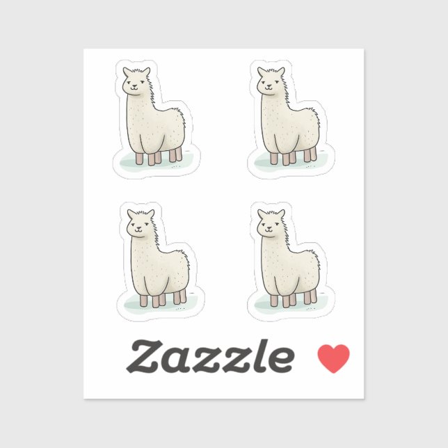 Pegatina Ilustracion de Llama Cute - Adorable y Llama Calm (Hoja)