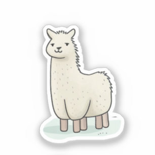 Pegatina Ilustracion de Llama Cute - Adorable y Llama Calm