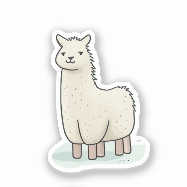 Pegatina Ilustracion de Llama Cute - Adorable y Llama Calm (Anverso)