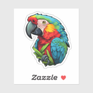 Pegatina ilustracion de loro personalizado