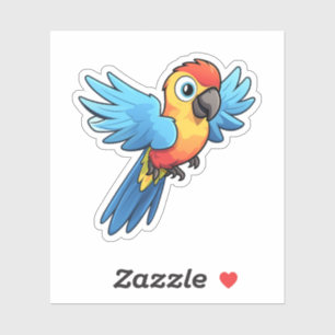 Pegatina ilustracion de loro personalizado