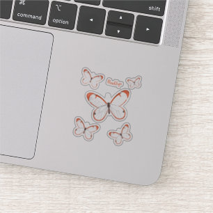 Pegatina Ilustración de mariposa glasswing animada
