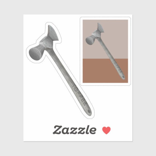 Pegatina Ilustracion de martillo de café (Hoja)