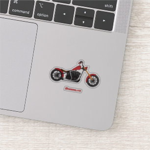 Pegatina Ilustracion de motocicleta estilo helicóptero