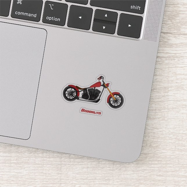 Pegatina Ilustracion de motocicleta estilo helicóptero (Detalle)