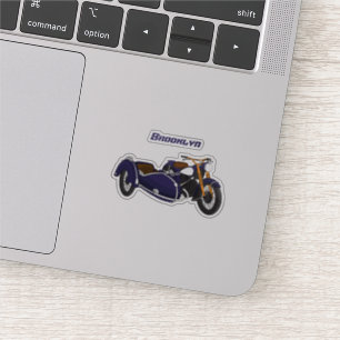 Pegatina Ilustracion de motocicleta púrpura de Sidecar