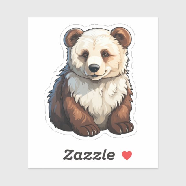 Pegatina ilustracion de oso personalizado (Hoja)