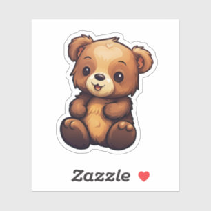 Pegatina ilustracion de oso personalizado