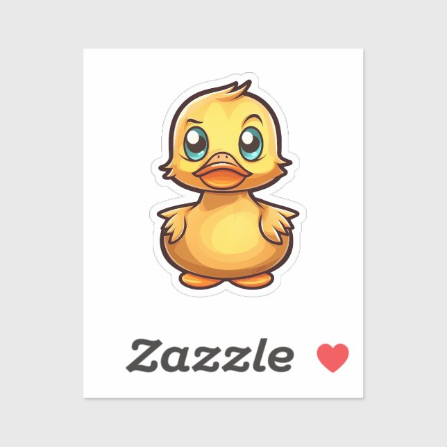 Pegatina ilustracion de pato personalizado (Hoja)