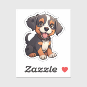 Pegatina Ilustracion de perro de dibujos animados