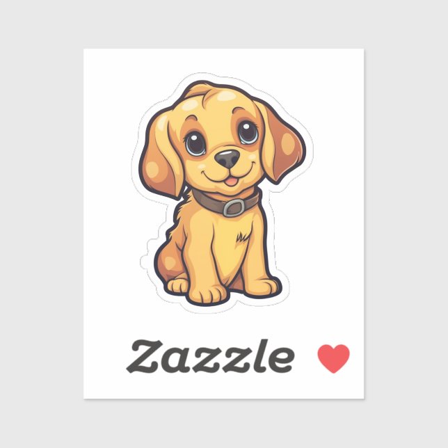 Pegatina Ilustracion de perro de dibujos animados (Hoja)