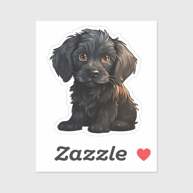 Pegatina Ilustracion de perro de dibujos animados (Hoja)