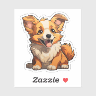 Pegatina Ilustracion de perro de dibujos animados