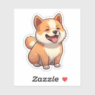 Pegatina Ilustracion de perro de dibujos animados