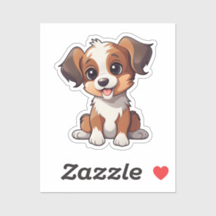 Pegatina Ilustracion de perro de dibujos animados