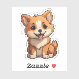 Pegatina Ilustracion de perro de dibujos animados