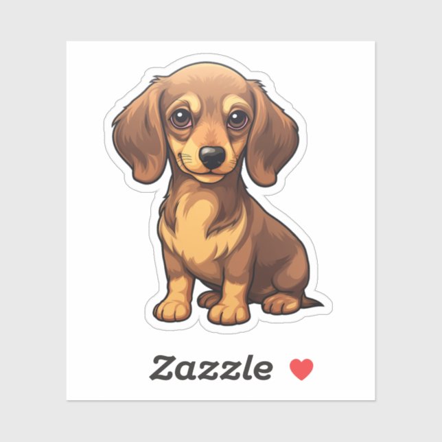 Pegatina Ilustracion de perro de dibujos animados (Hoja)