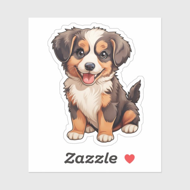 Pegatina Ilustracion de perro de dibujos animados (Hoja)