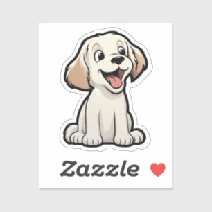 Pegatina Ilustracion de perro de dibujos animados