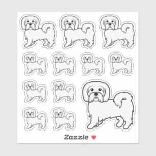 Pegatina Ilustración de perro de dibujos animados lindo Cot
