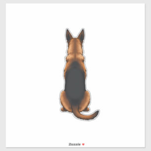 Pegatina Ilustración de perro de pastor alemán vintage vist