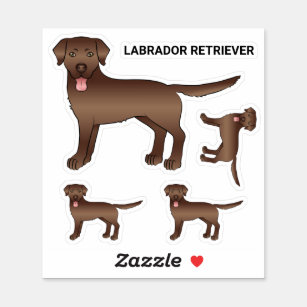 Pegatina Ilustracion de perro del perro del Labrador de Bro