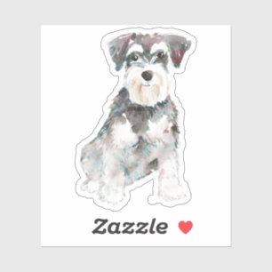Pegatina Ilustracion de perro Schnauzer en miniatura