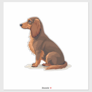 Pegatina Ilustración de perro vista trasera de Dachshund vi