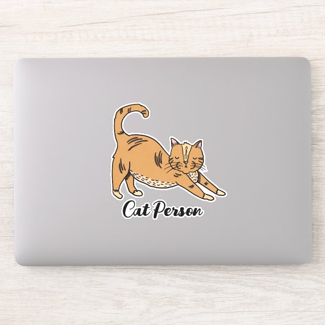 Pegatina Ilustración de persona de gato (Ordenador)