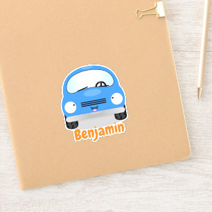 Pegatina Ilustracion de personalizado azul Cute kawaii