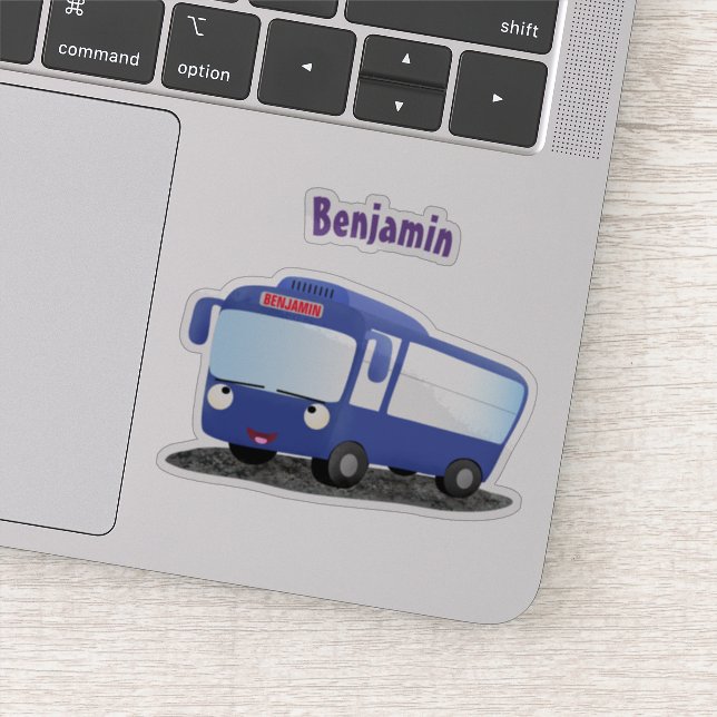 Pegatina Ilustracion de personalizado de autobús moderno az (Detalle)